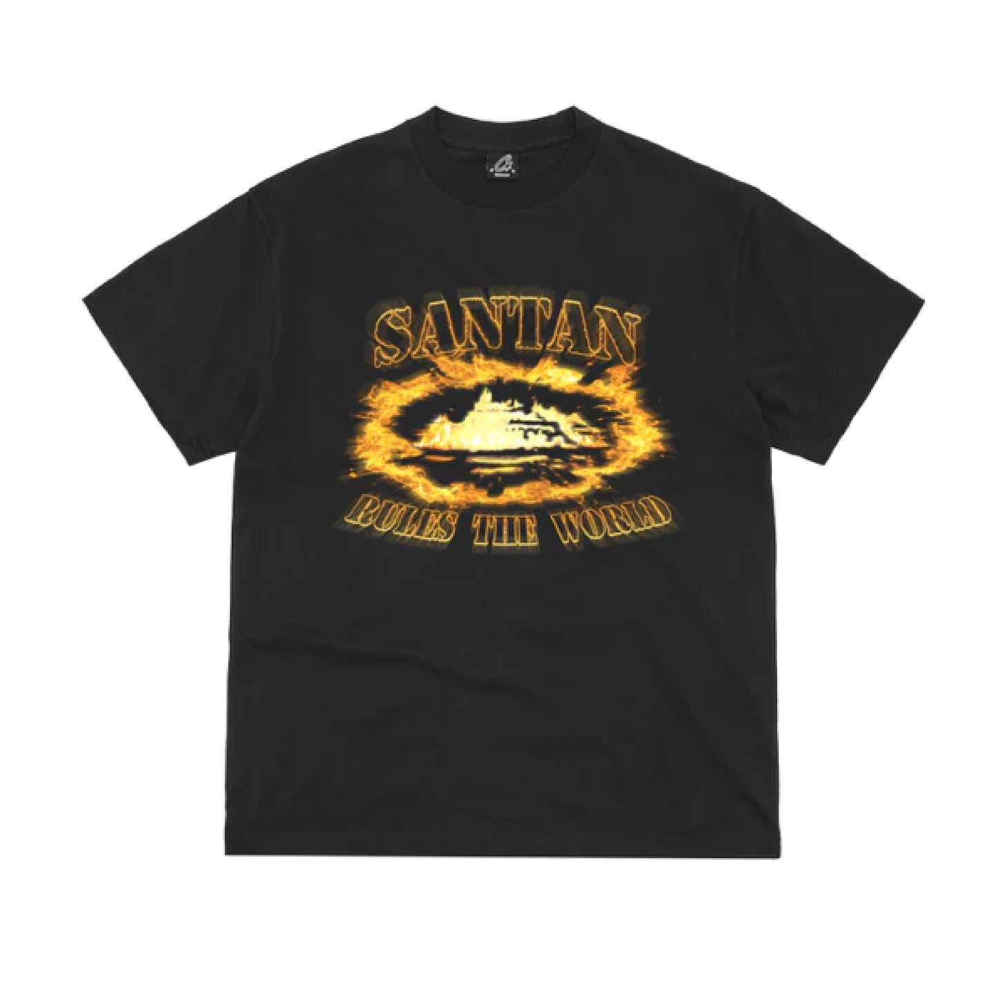Corteiz x Dave Santan Alcatraz Tee Black/Orange Flame