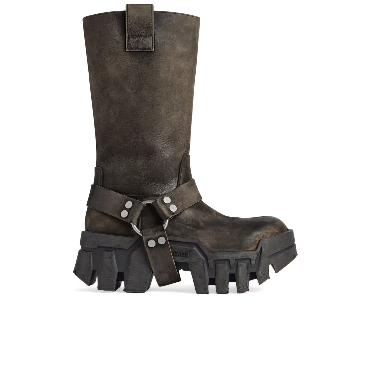 Balenciaga Bulldozer Harness Boots Brown