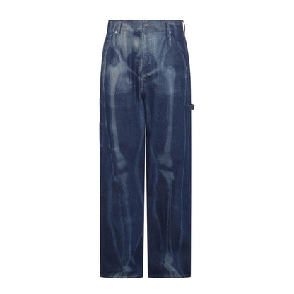 Off-White Body Scan Skeleton Denim Jean Dark Blue