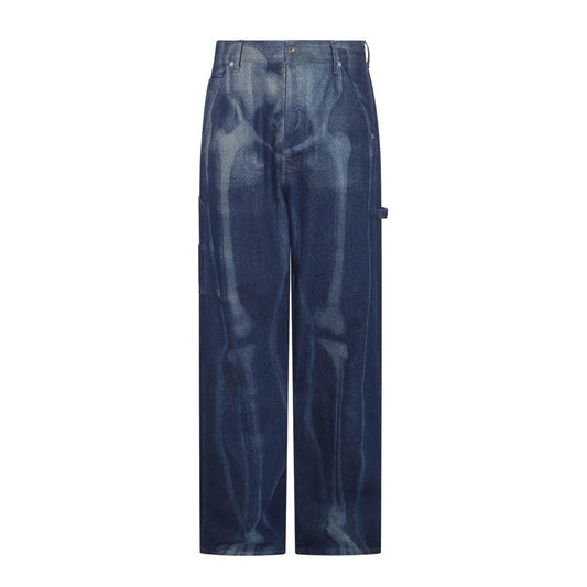 Off-White Body Scan Skeleton Denim Jean Dark Blue