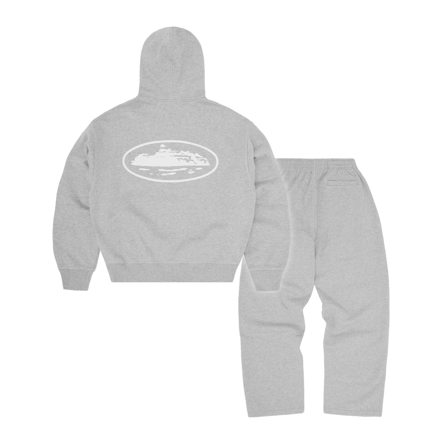 Corteiz Island Puff Print Tracksuit Heather Grey