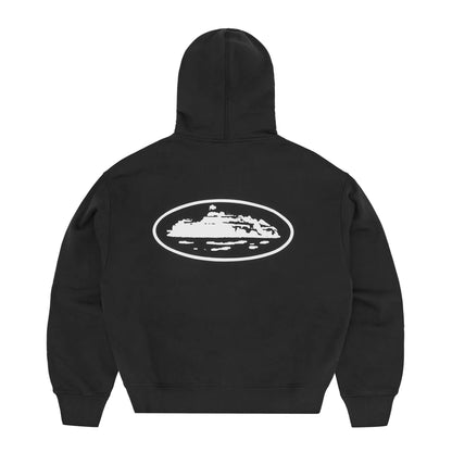 Corteiz Island Puff Print Zip Hoodie Black