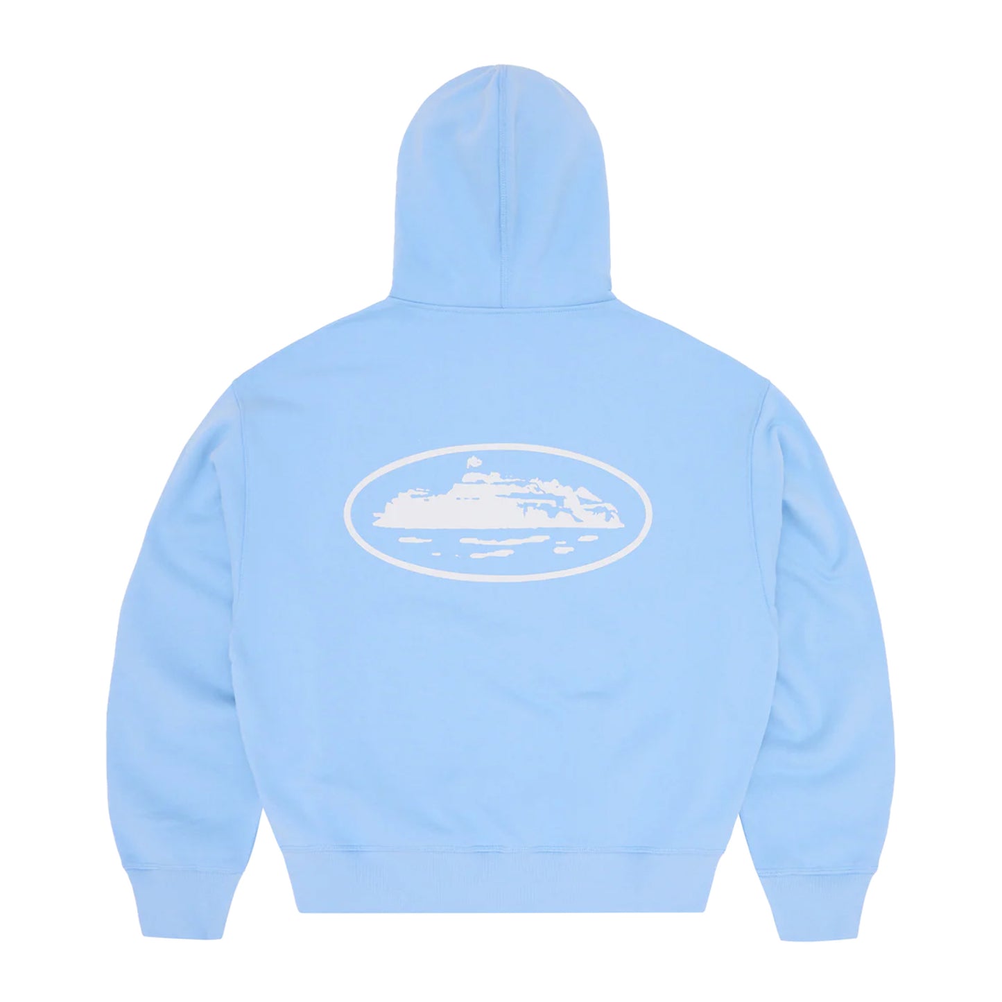 Corteiz Island Puff Print Zip Hoodie Baby Blue