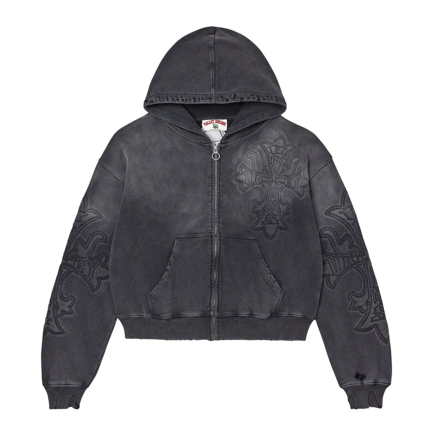 Vale Carver Zip Up Washed Black