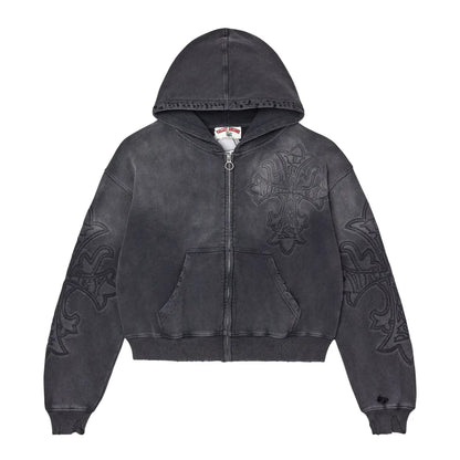 Vale Carver Zip Up Washed Black