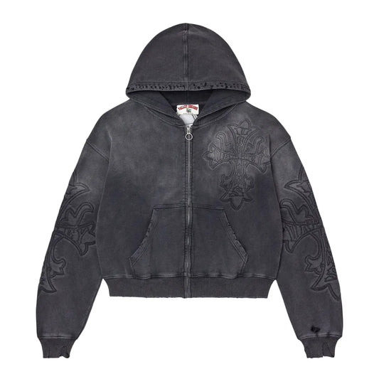 Vale Carver Zip Up Washed Black