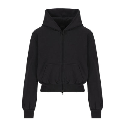 Balenciaga Handwritten logo Zip Up Rhinestone Cropped Hoodie