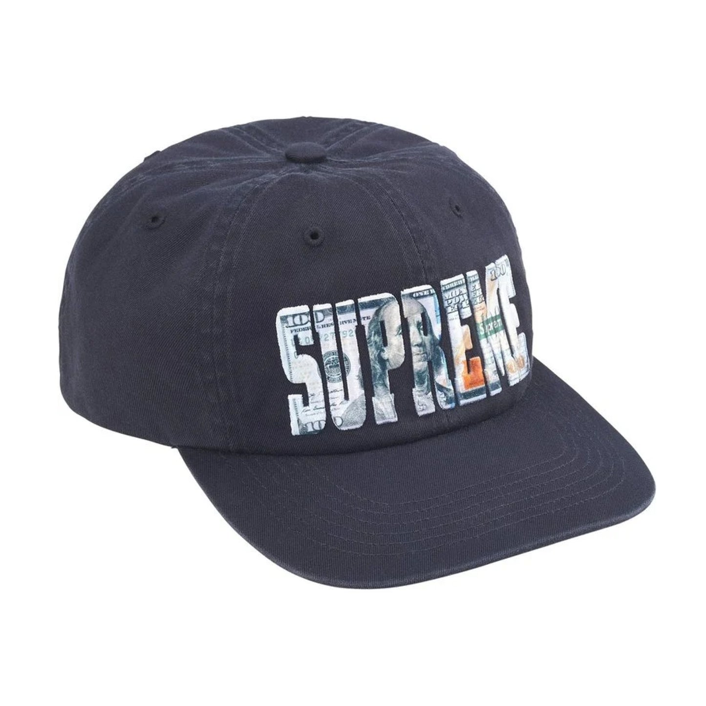 Supreme Embroidered Money Logo 6-Panel Navy