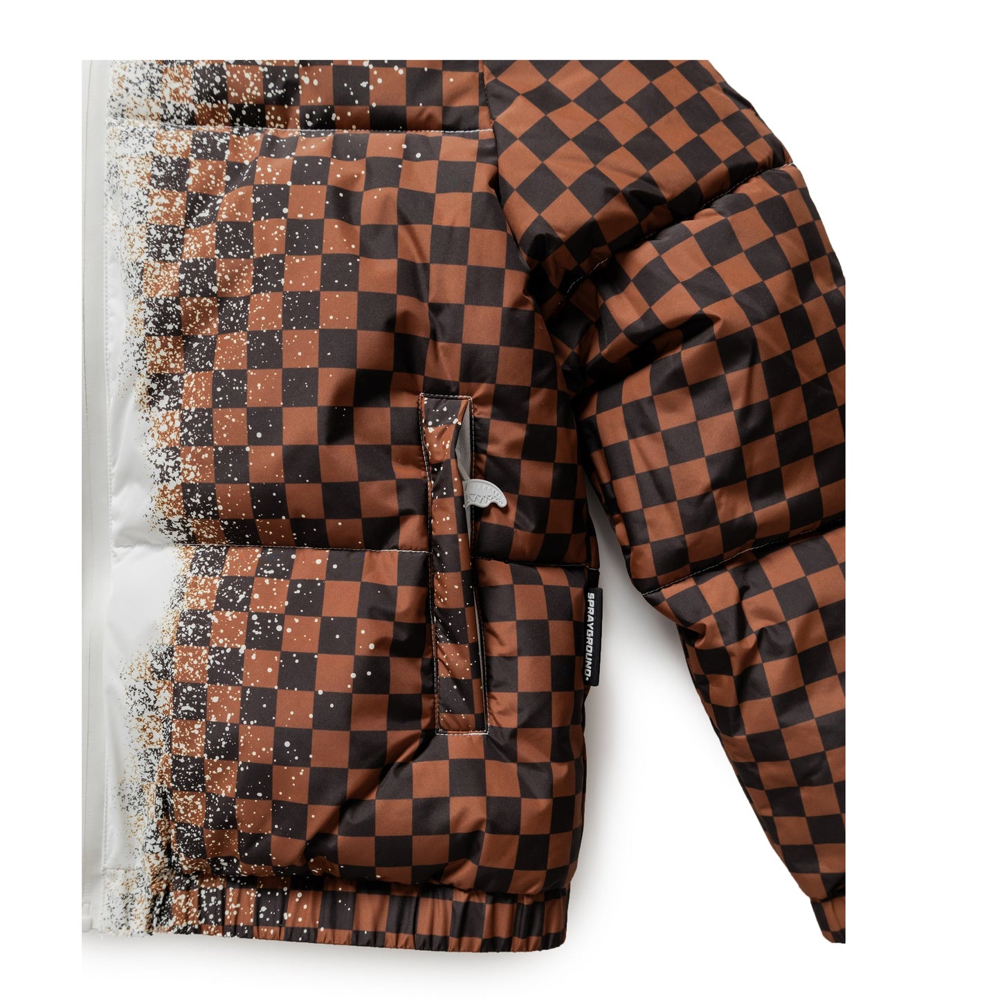 Sprayground Grey Check Down Jacket