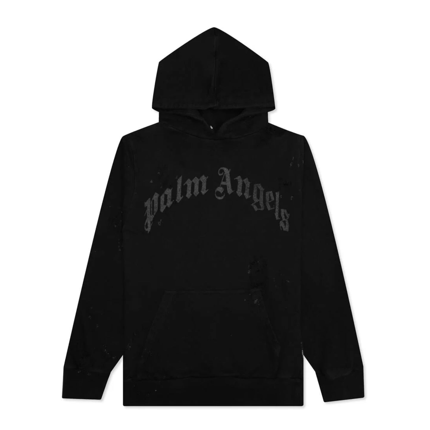 Palm Angels Distressed Glitter Logo Hoodie