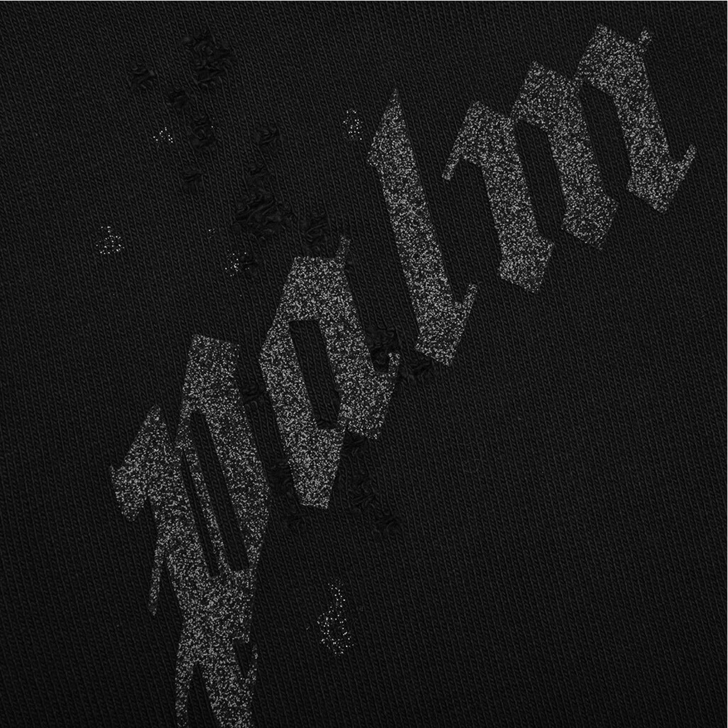 Palm Angels Distressed Glitter Logo Hoodie
