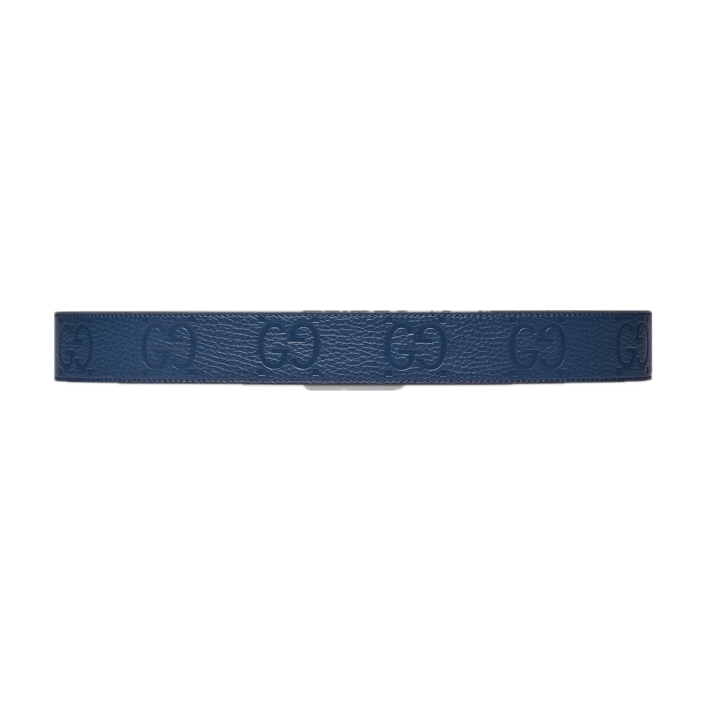 Gucci GG Rubber Effect Leather Belt Royal Blue