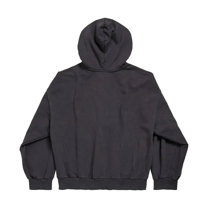 Balenciaga Blank Zip Up Hoodie Faded Black