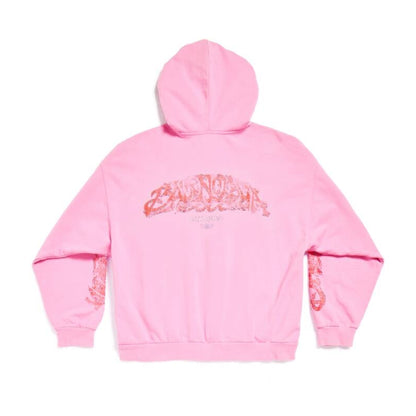 Balenciaga Offshore Zip-Up Hoodie Pink