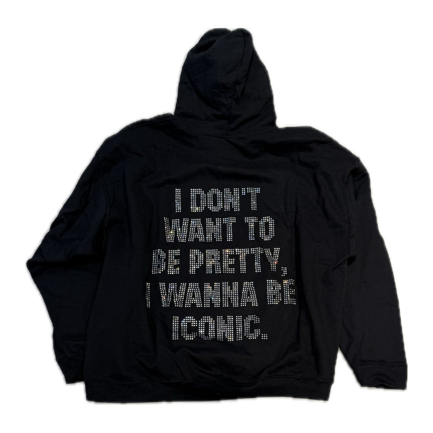 Nina Janova Rhinestone Hoodie Black/Silver
