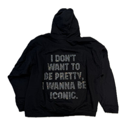 Nina Janova Rhinestone Hoodie Black/Silver