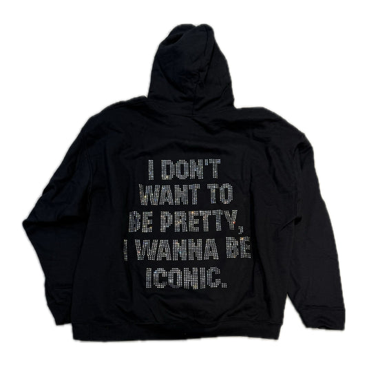 Nina Janova Rhinestone Hoodie Black/Silver