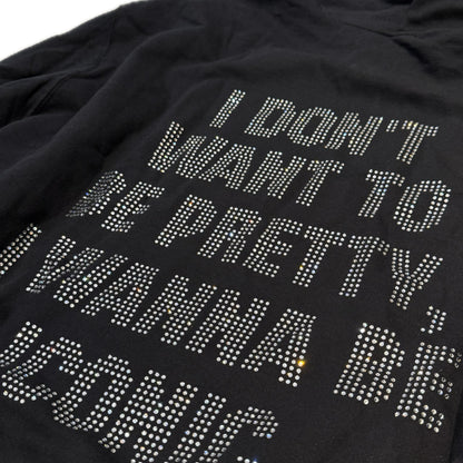 Nina Janova Rhinestone Hoodie Black/Silver