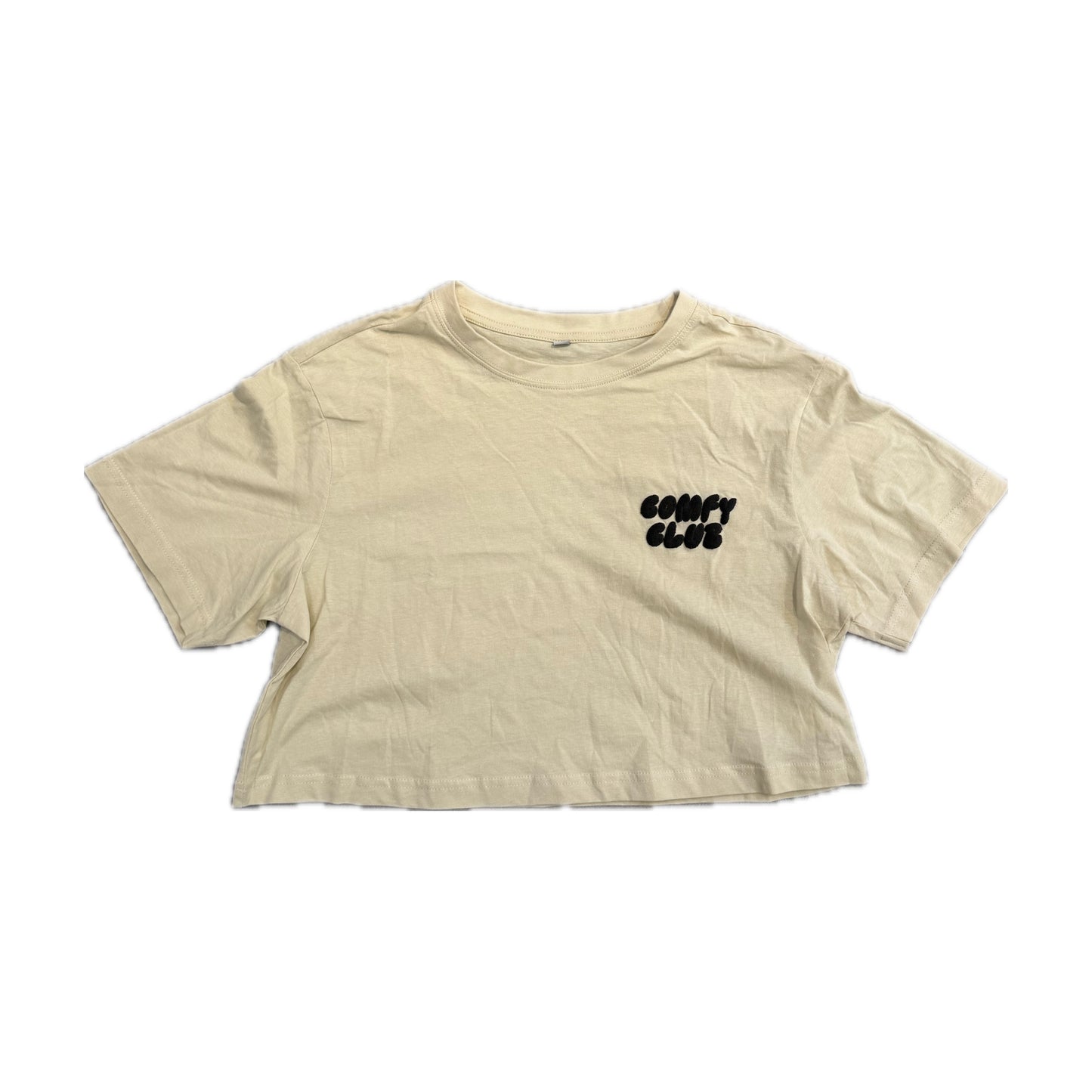 Nina Janova Comfy Club Crop Top Tee Beige/Black