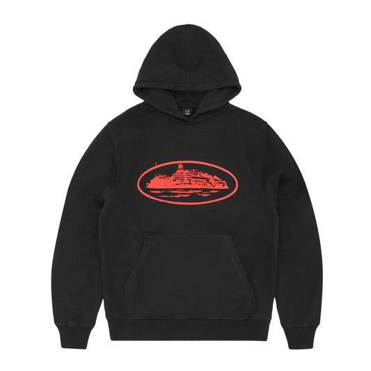 Corteiz Alcatraz Hoodie V2 Black/Red