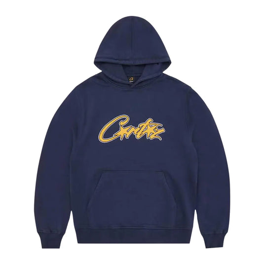 Corteiz Satin Applique Allstarz Hoodie Navy