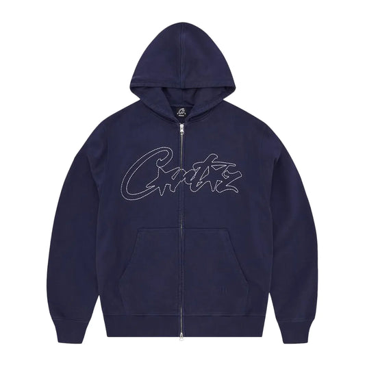 Corteiz Thick Stitch Allstarz Zip Hoodie Navy