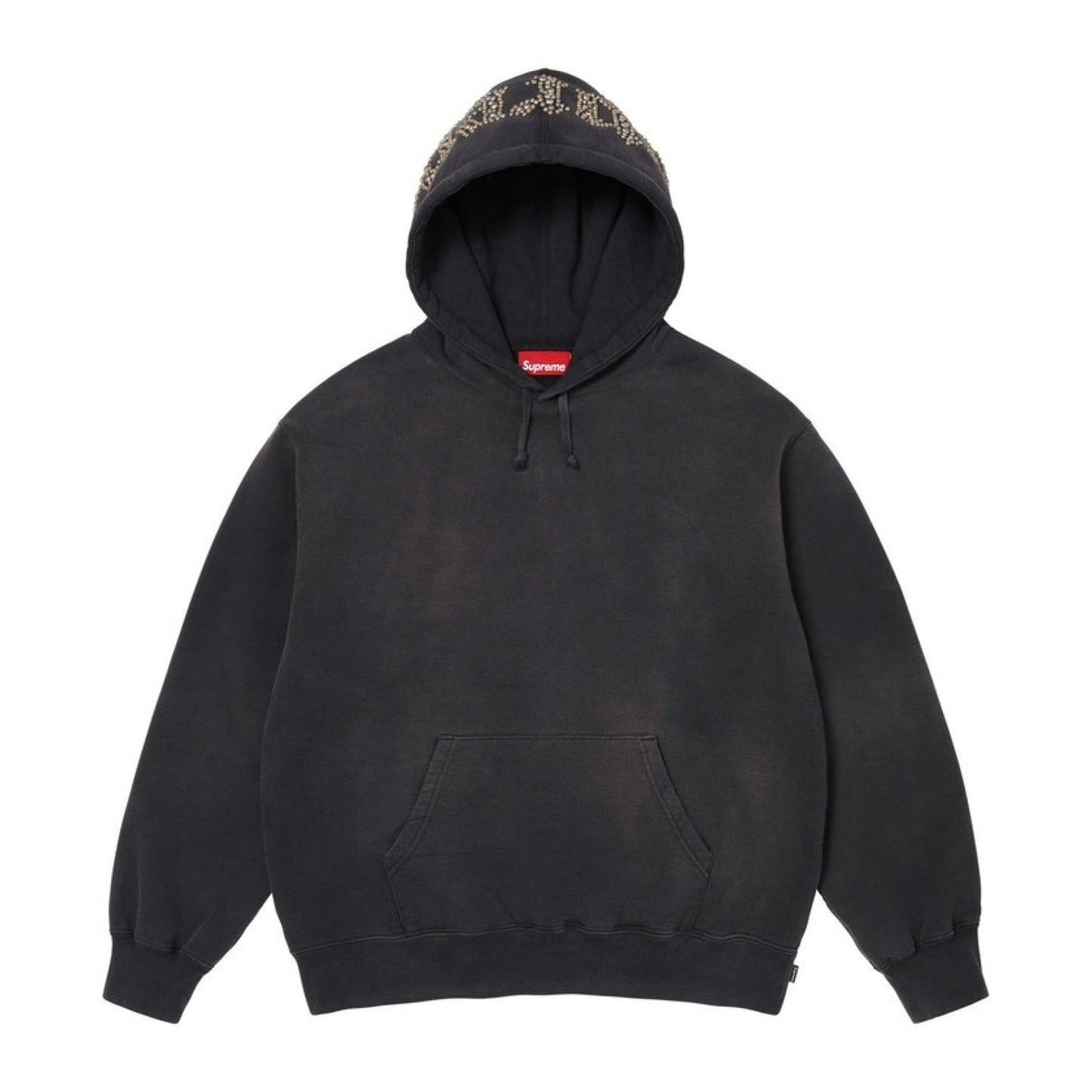 Supreme Overdyed Studded Hooded Sweatshirt Black