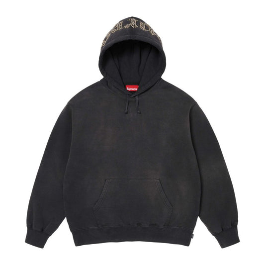 Supreme Overdyed Studded Hooded Sweatshirt Black