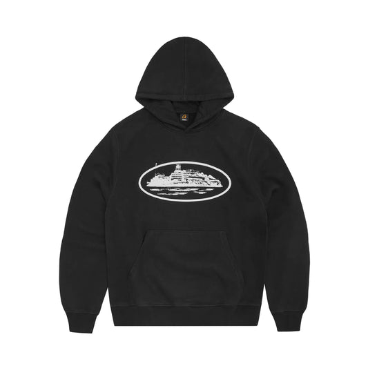 Corteiz Alcatraz Hoodie Black/White