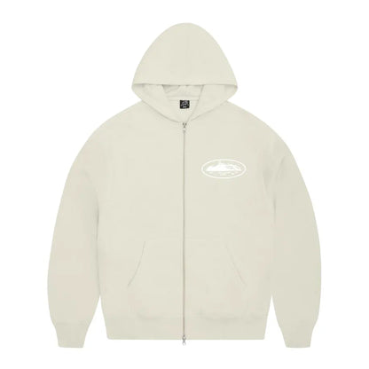 Corteiz Island Puff Print Hoodie Off White