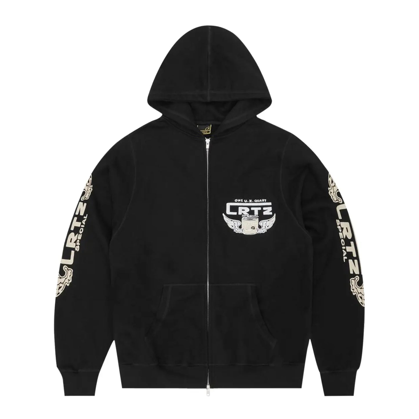 Corteiz Gasolina Double Zip Hoodie Black
