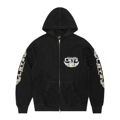 Corteiz Gasolina Double Zip Hoodie Black