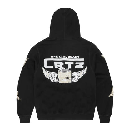 Corteiz Gasolina Double Zip Hoodie Black