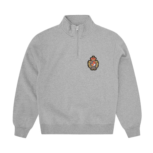 Corteiz Royale Crest Quarter Zip Heather Grey