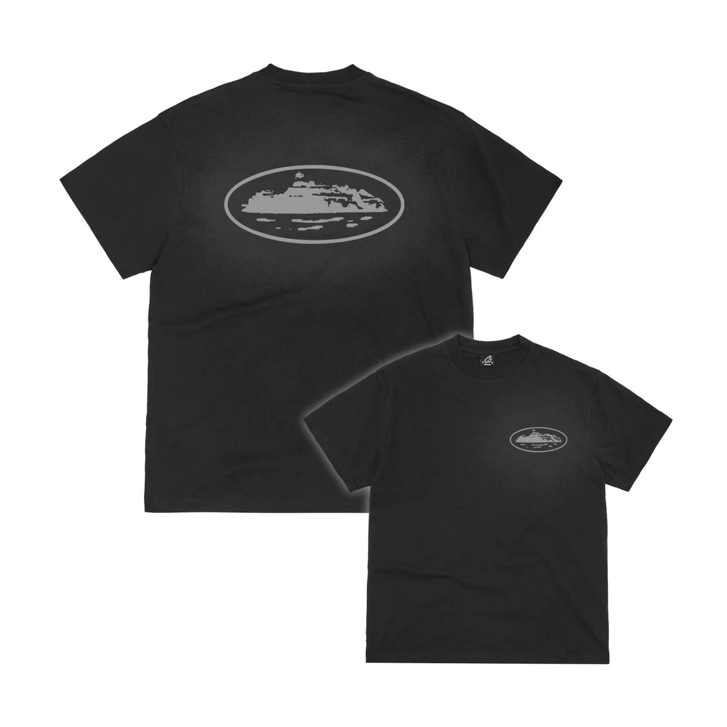 Corteiz Reflective Island Tee Black