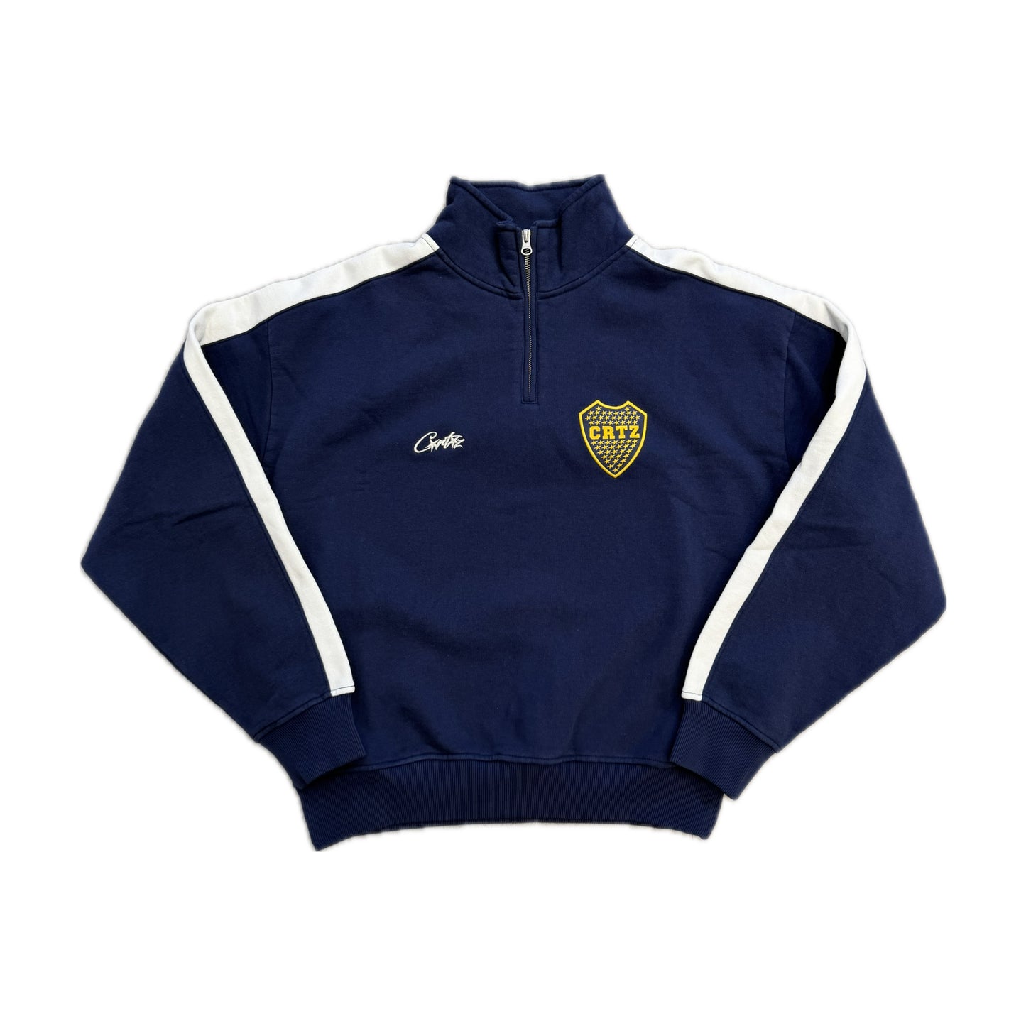Corteiz Boca Quarter Zip Hoodie Blue