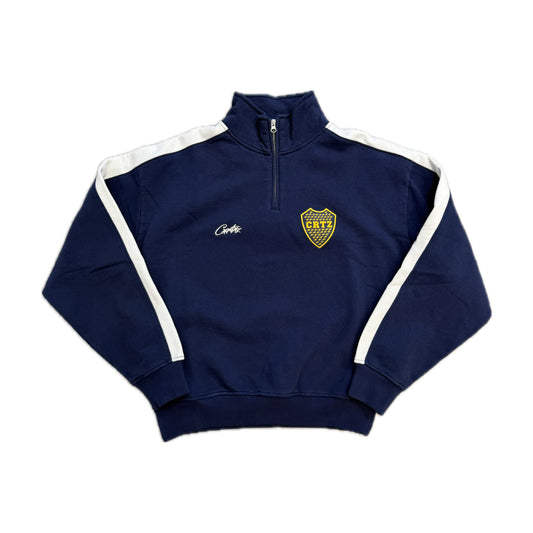 Corteiz Boca Quarter Zip Hoodie Blue