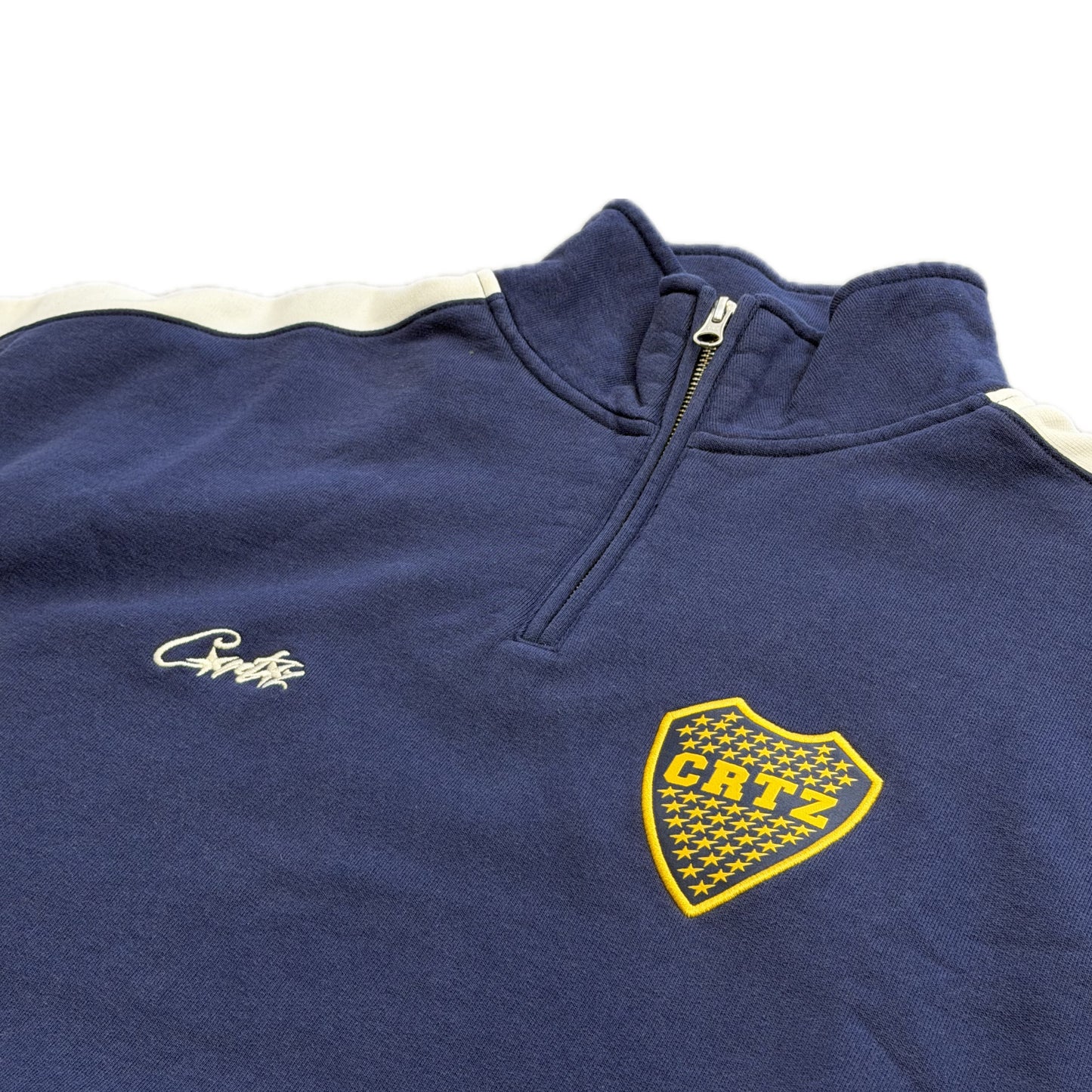 Corteiz Boca Quarter Zip Hoodie Blue