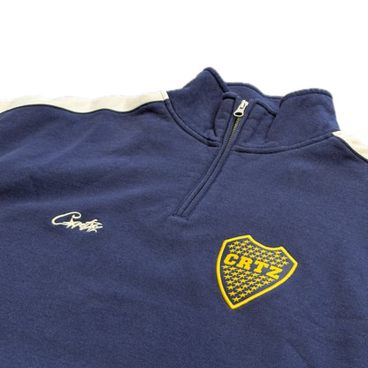 Corteiz Boca Quarter Zip Hoodie Blue