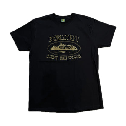 Corteiz X 667 Alcatraz Logo Tee Black/Gold