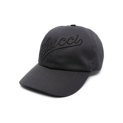 Gucci Embroidered Script Logo Cap Black