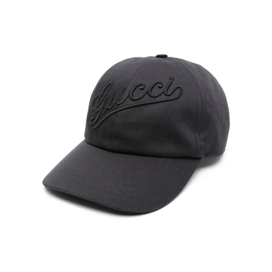 Gucci Embroidered Script Logo Cap Black