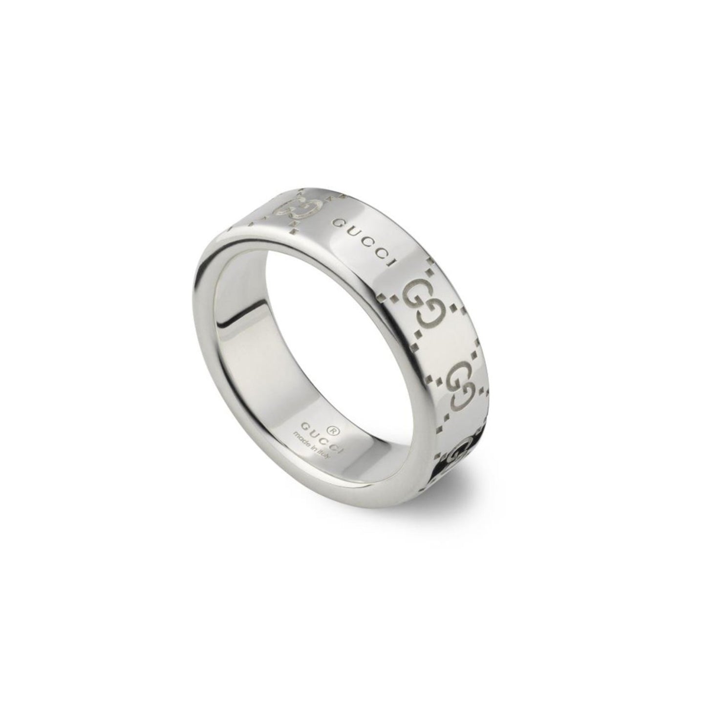Gucci GG Engraved Silver Ring