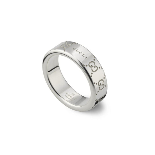 Gucci GG Engraved Silver Ring