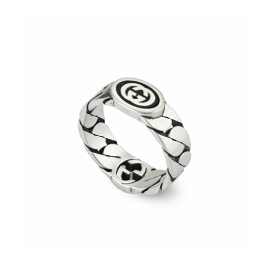 Gucci GG Double Sided Chain Silver Ring
