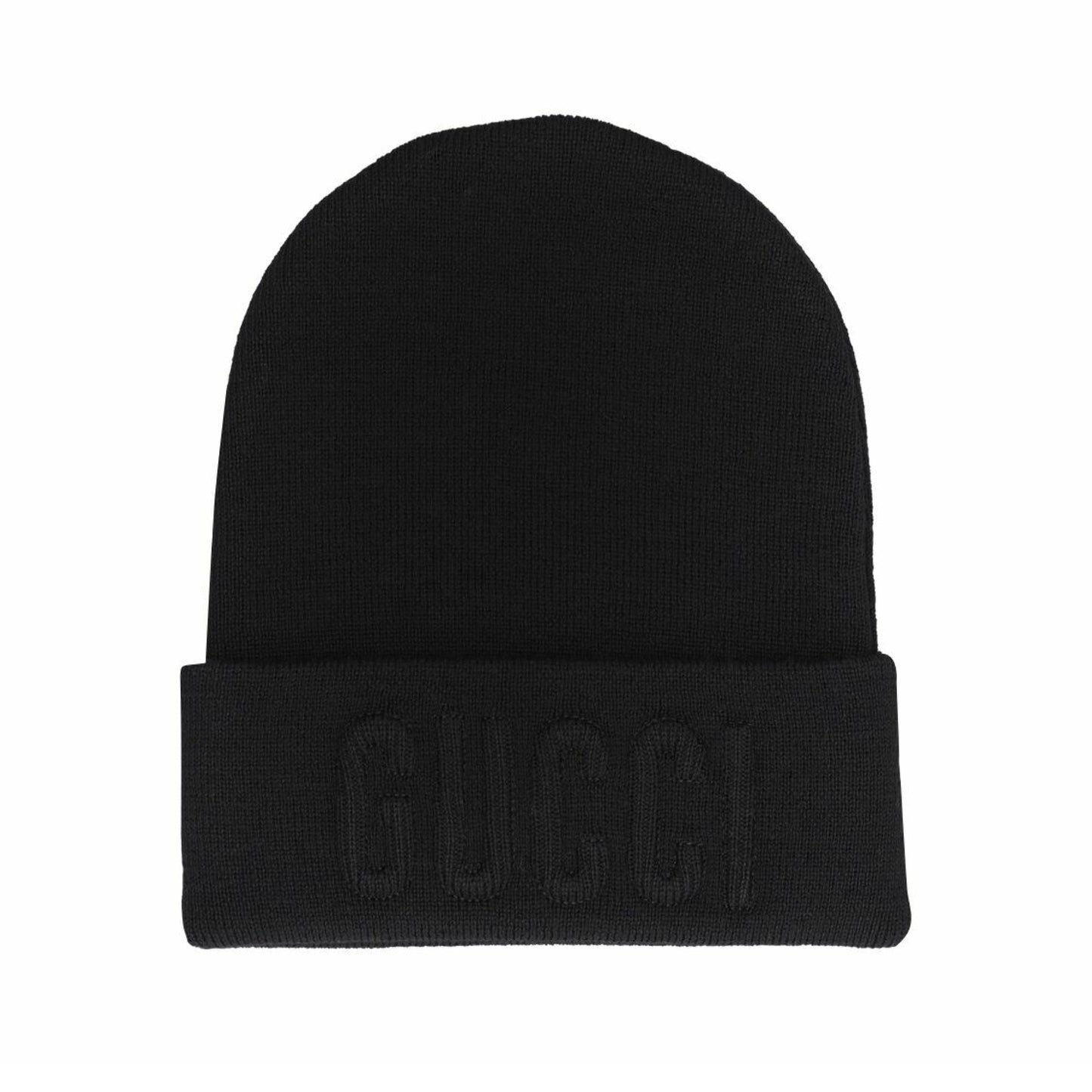 Gucci Embroided Wool Beanie Hat Black
