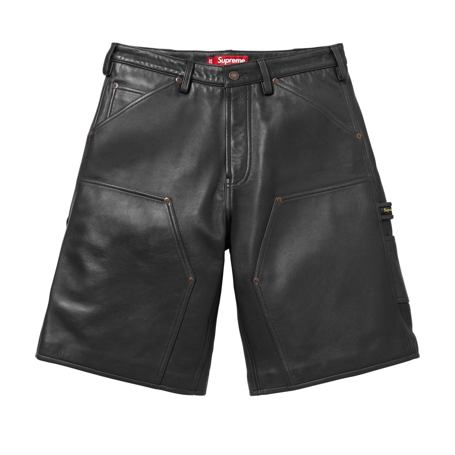 Supreme Leather Double Knee Painter Short Black