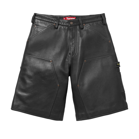 Supreme Leather Double Knee Painter Short Black