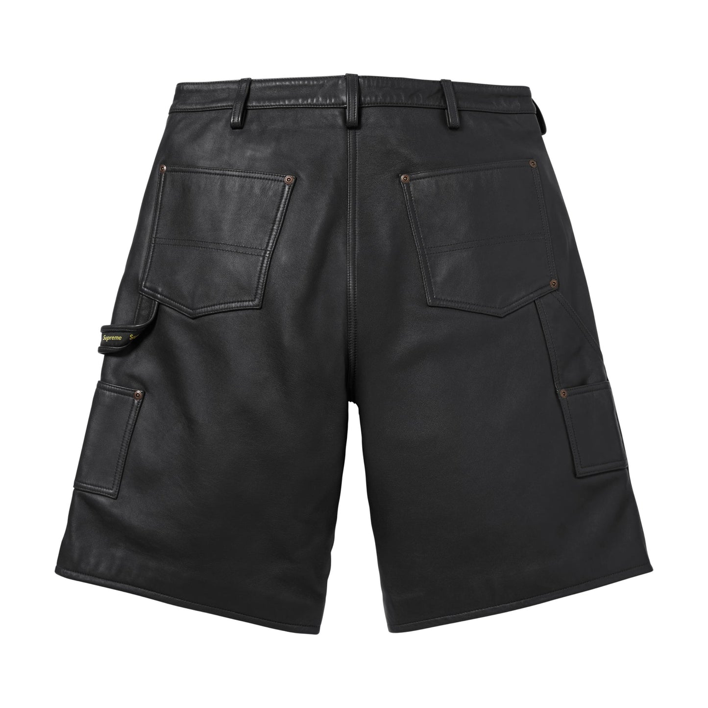Supreme Leather Double Knee Painter Short Black