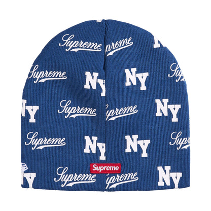 Supreme New Era Monogram Beanie Blue